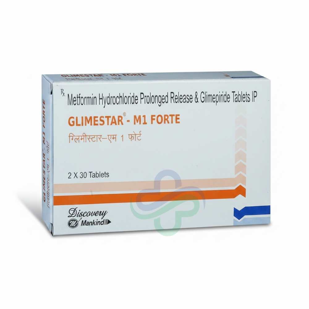 Glimestar-M1 Forte Tablets — Glimepiride + Metformin SR 1mg + 500mg SR