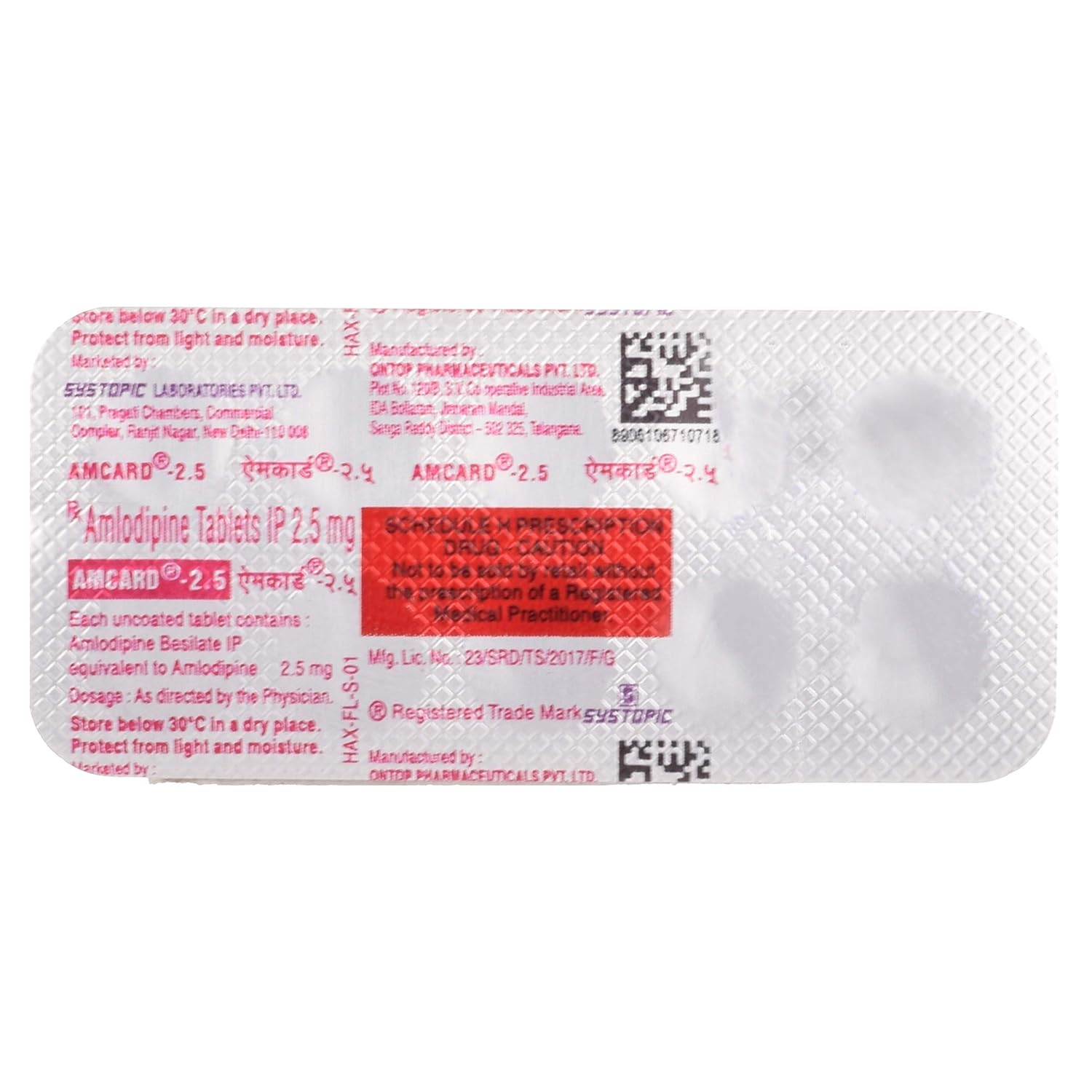 Amcard Amlodipine 2.5 mg — Amlodipine 2.5 mg view 5