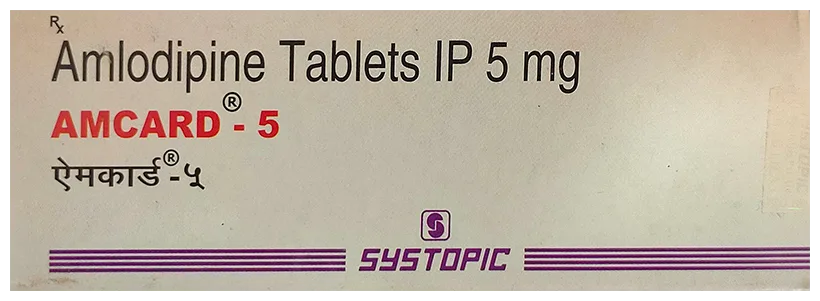 Amcard Amlodipine 5 mg — Amlodipine 5 mg 5 mg
