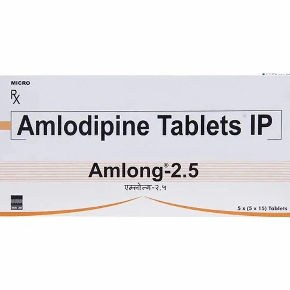 Amlong Amlodipine 2.5mg Tablet — Amlodipine 2.5 mg view 1
