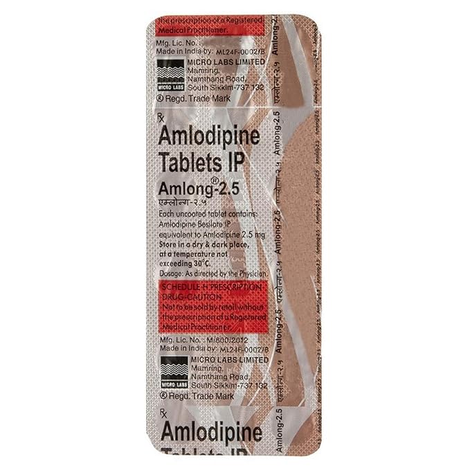 Amlong Amlodipine 2.5mg Tablet β Amlodipine 2.5 mg view 4