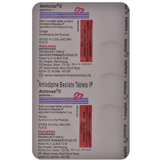 Amlovas Amlodipine 5 mg Tablets — Amlodipine 5 mg view 3