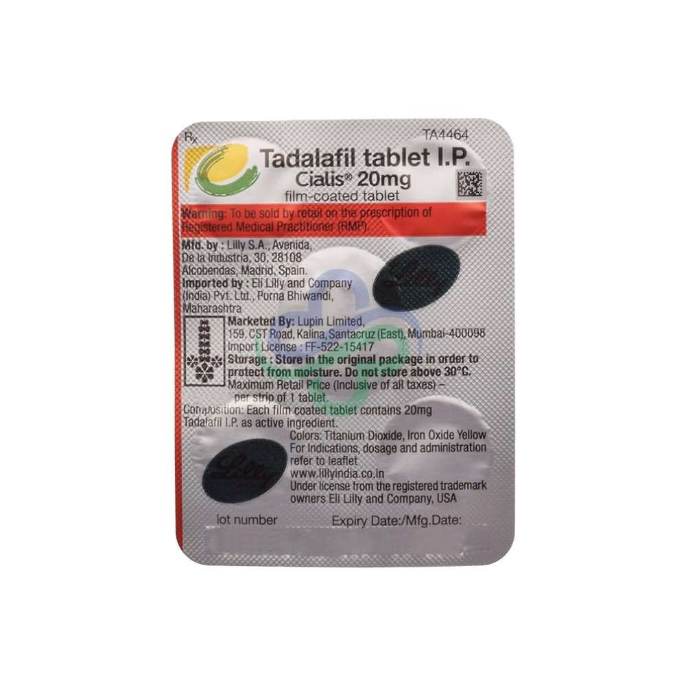 Cialis 20mg Tablet — Cialis Tadalafil 20mg 20mg view 3