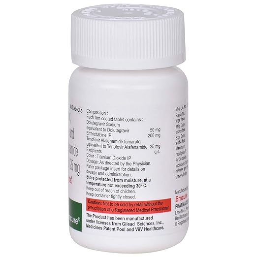 Spegra Tablet β Dolutegravir Emtricitabine Tenofovir Alafenamide 50mg/200mg/25mg view 2