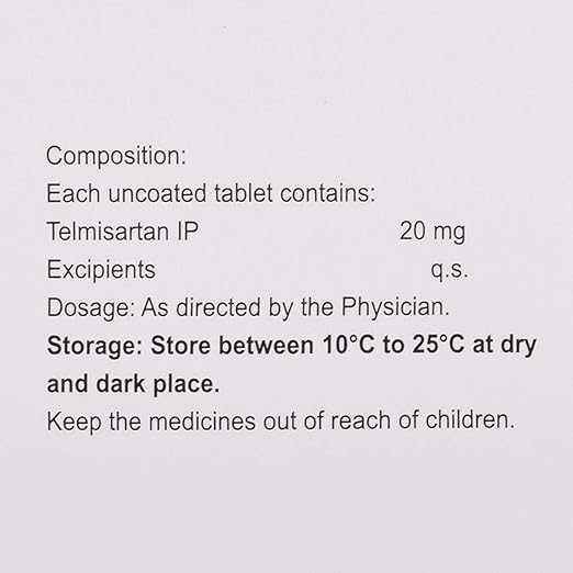 Eritel Telmisartan 20 Mg Tablet β Telmisartan 20 mg view 3