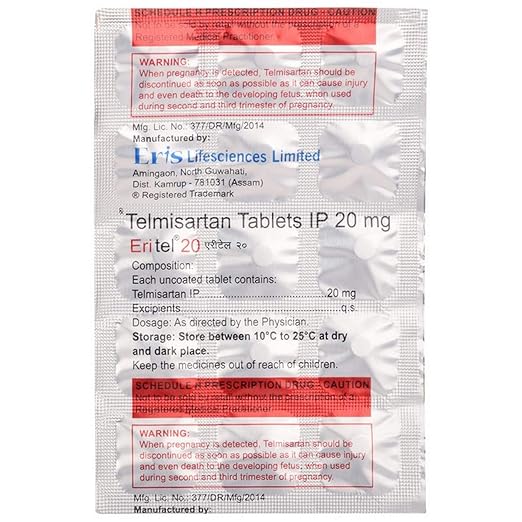 Eritel Telmisartan 20 Mg Tablet β Telmisartan 20 mg view 4