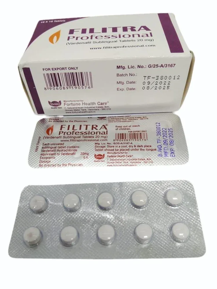 Filitra Professional 20mg Tablet β Vardenafil 20 mg view 3