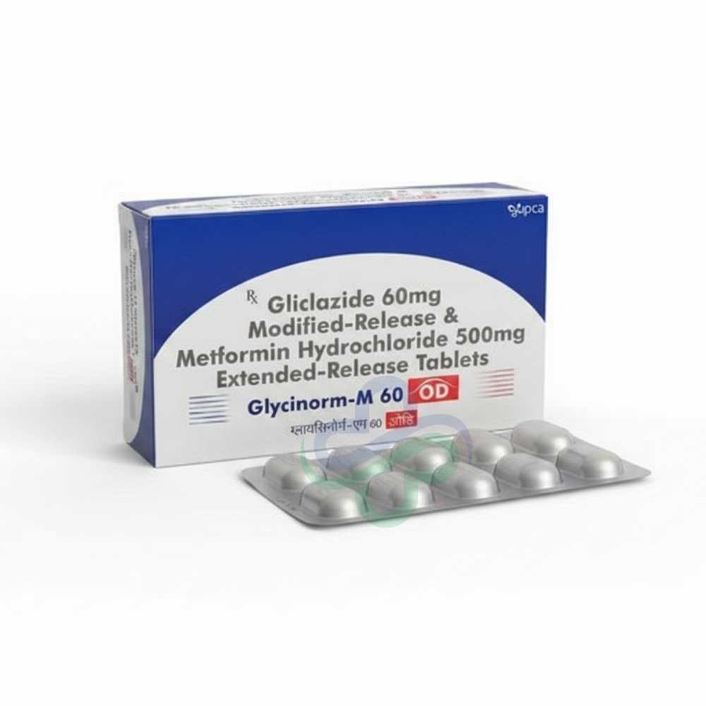 Gliclazide Modified-Release Metformin Hydrochloride Extended Release Tablets — Glycinorm-M 60 OD MR + ER view 2