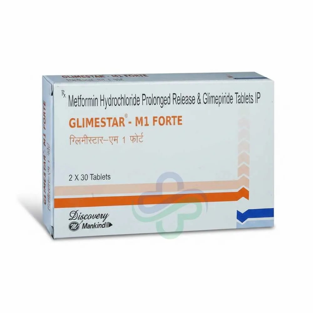 Glimestar-M1 Forte Tablets — Glimepiride + Metformin SR 1mg + 500mg SR
