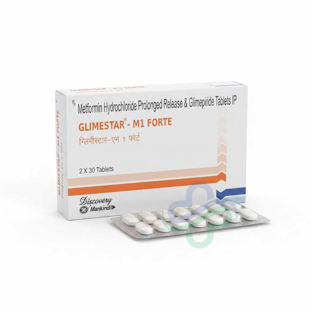 Glimestar-M1 Forte Tablets — Glimepiride + Metformin SR 1mg + 500mg SR view 4