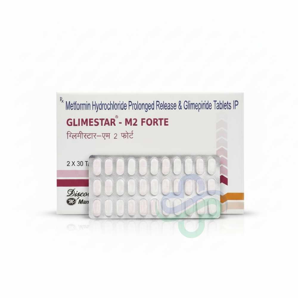Glimestar M2 Forte Tablets — Glimepiride + Metformin SR 2mg + 500mg SR view 2