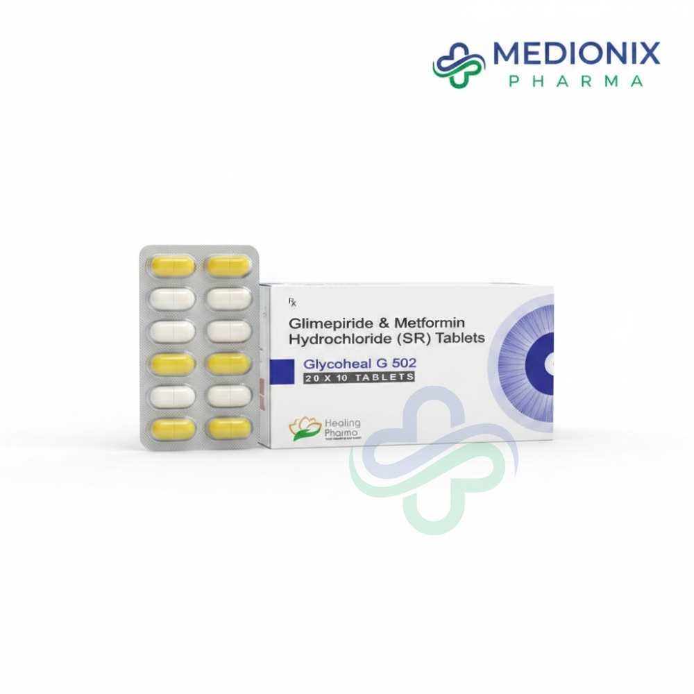 Glycoheal G 502 SR Tablets-Glycoheal G502 Tablets — Glimepiride + Metformin SR 2mg + 500mg SR view 3