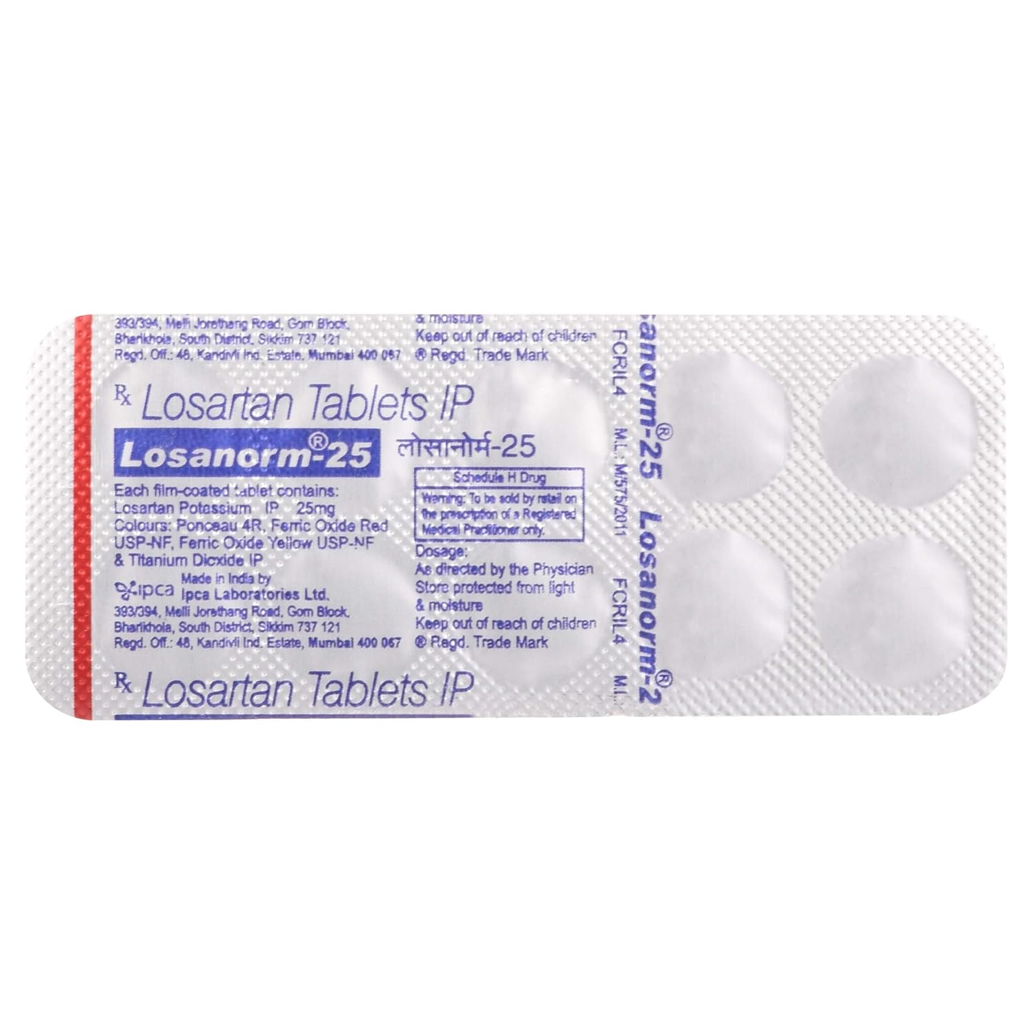 Losanorm Losartan 25mg — Losartan Potassium 25 mg view 3