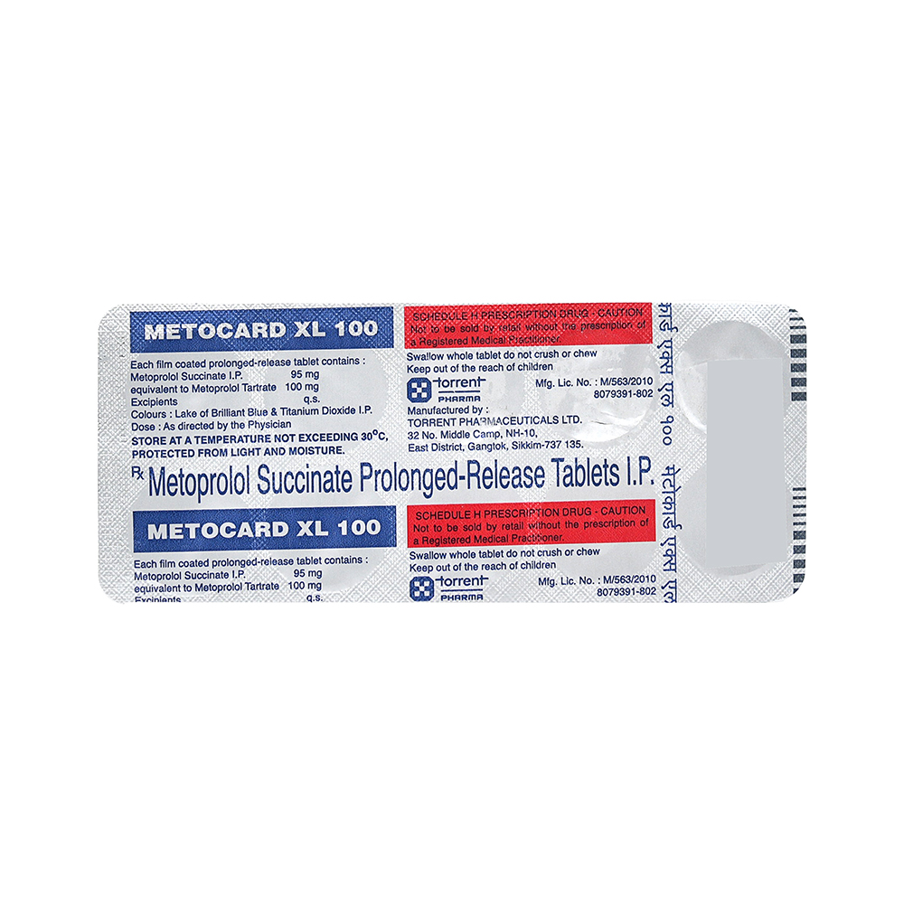 Metocard XL 100 Tablet — Metoprolol Succinate 100 mg view 2