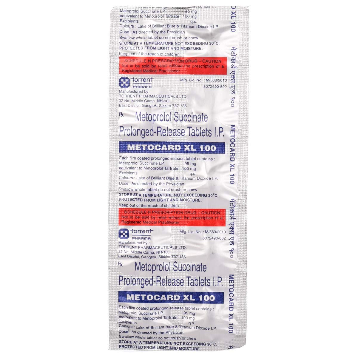 Metocard XL 100 Tablet — Metoprolol Succinate 100 mg