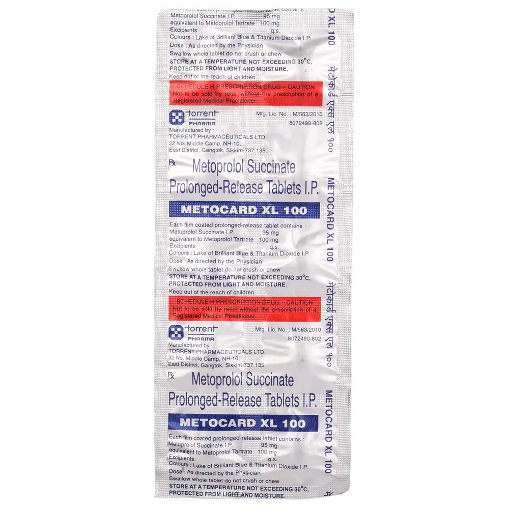 Metocard XL 100 Tablet — Metoprolol Succinate 100 mg