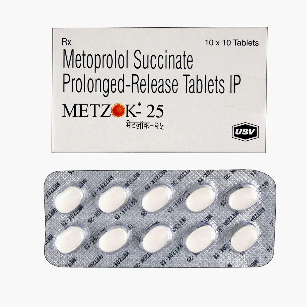 Metzok Metoprolol 25mg Tablets — Metoprolol Succinate 25 mg view 1