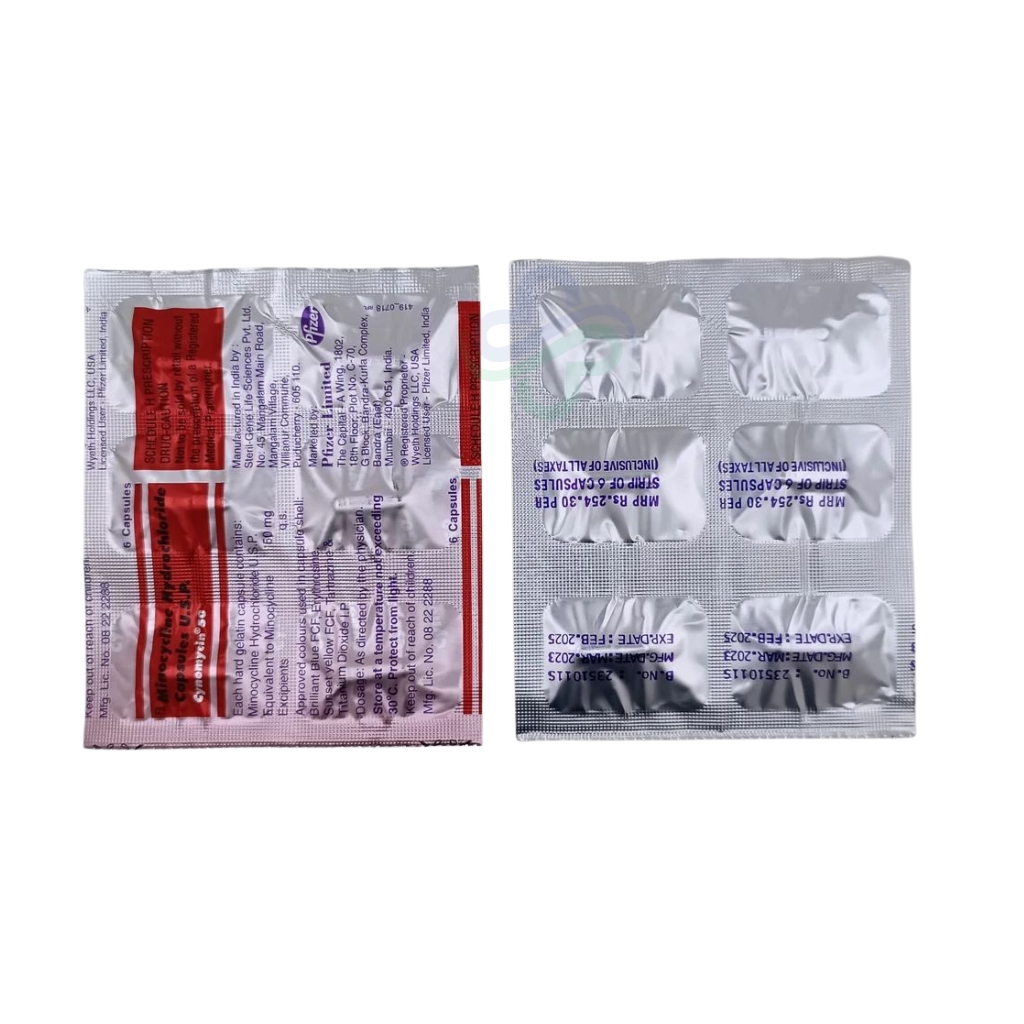 Cynomycin 50mg capsules- Minocycline Capsules β cynomycin hydrochloride 50mg view 2