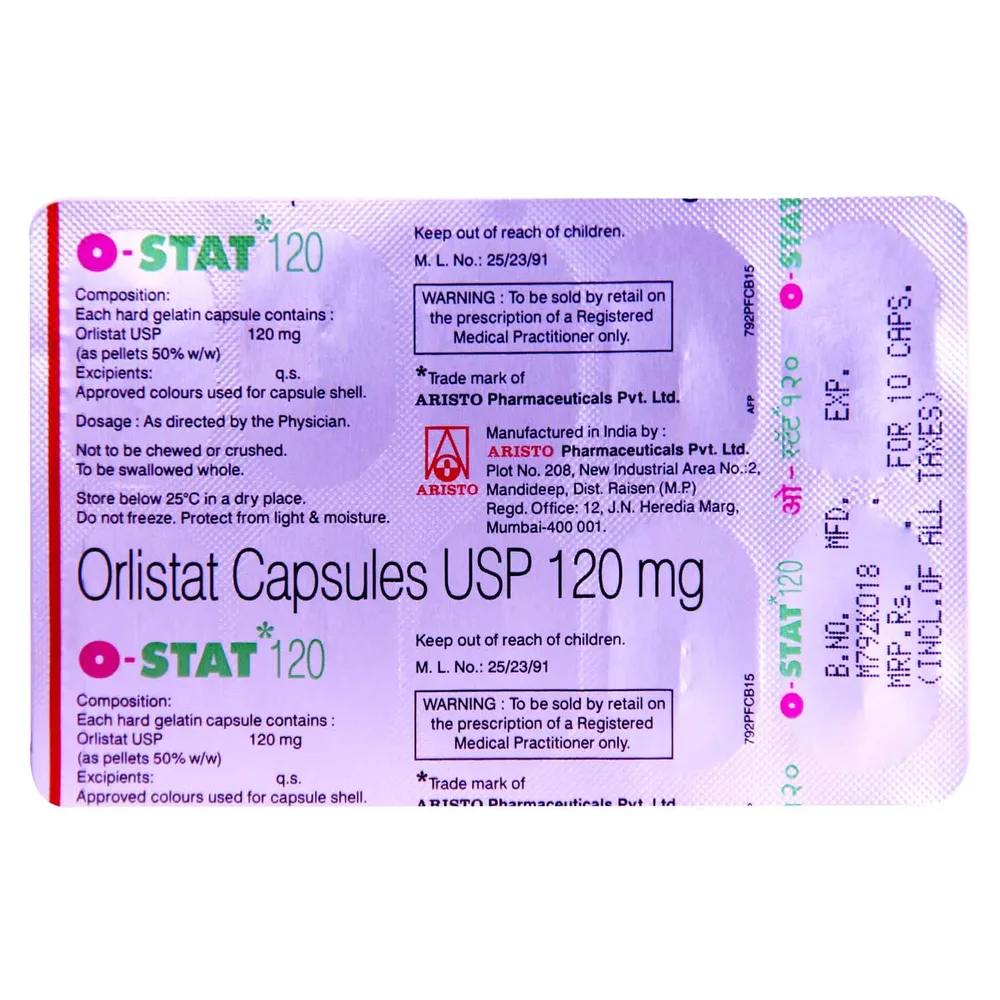 O-Stat 120mg Capsule — Orlistat 120mg view 3