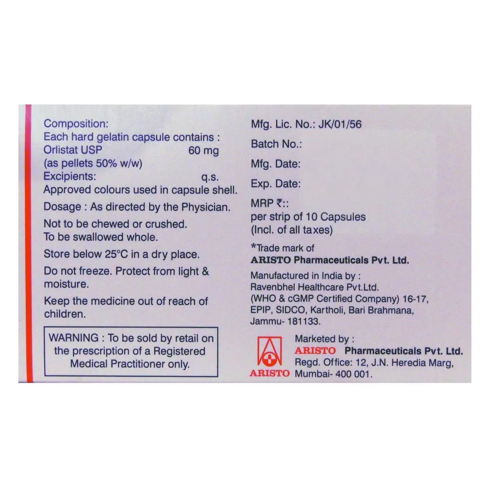 O-Stat 60mg Capsule — Orlistat 60mg view 2
