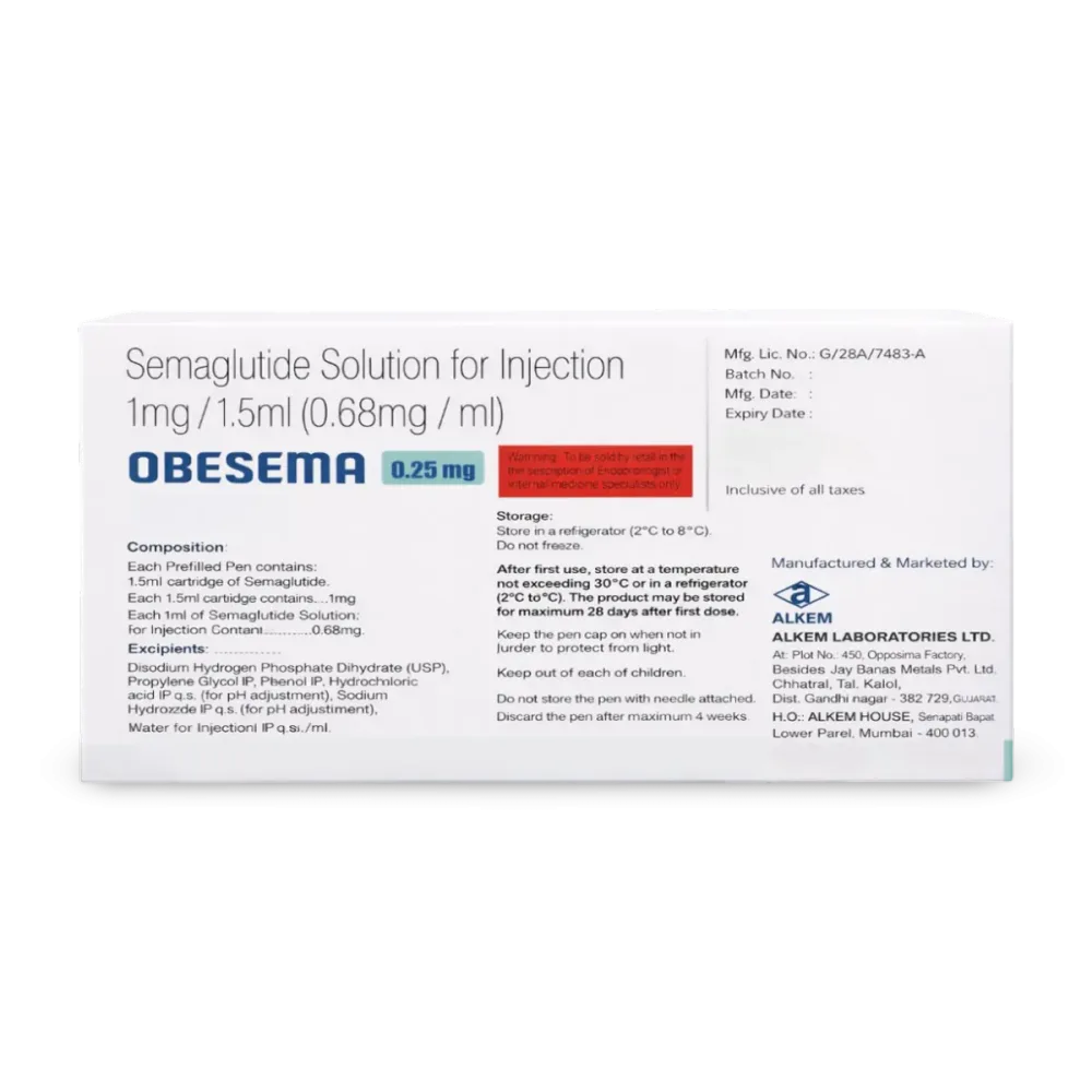 Obesema 0.25mg Injection β Semaglutide 0.25mg view 2