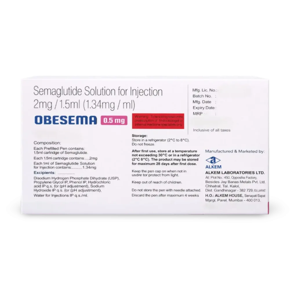 Obesema 0.5mg Injection — Semaglutide 0.5mg view 2