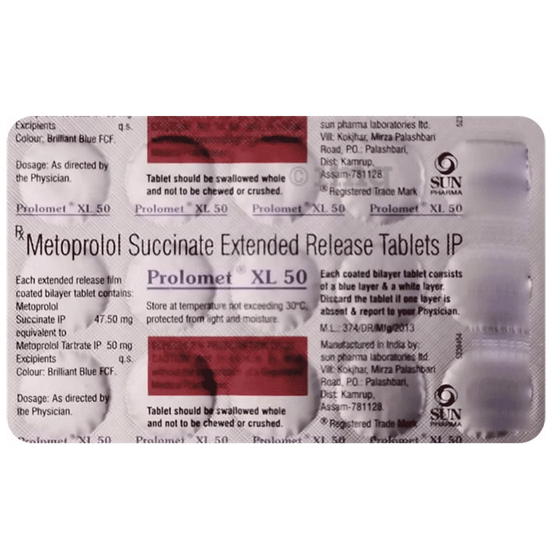 Prolomet XL 50 Mg Tablet — Metoprolol Succinate 50 mg view 2