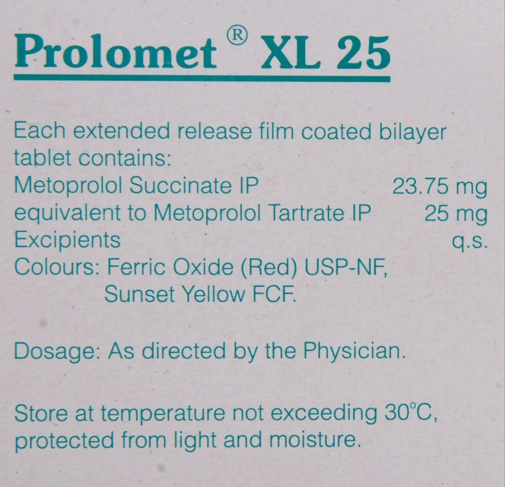 Prolomet XL 25mg Tablets — Metoprolol 25 mg view 4