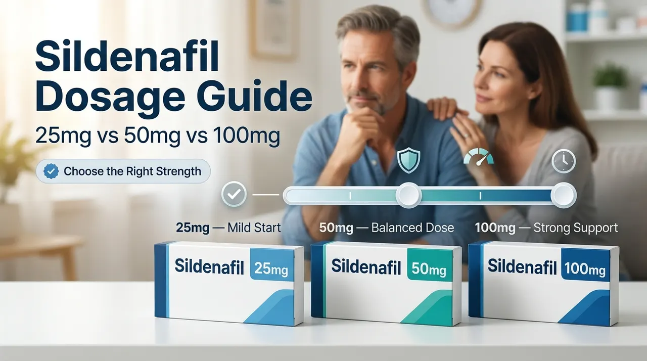 Sildenafil Dosage Guide: 25mg vs 50mg vs 100mg Explained