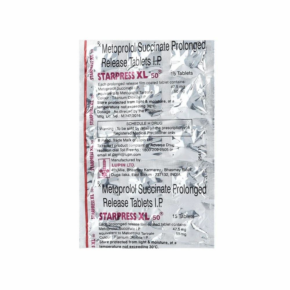 Starpress XL 50 Tablets — Metoprolol Succinate 50 mg view 3