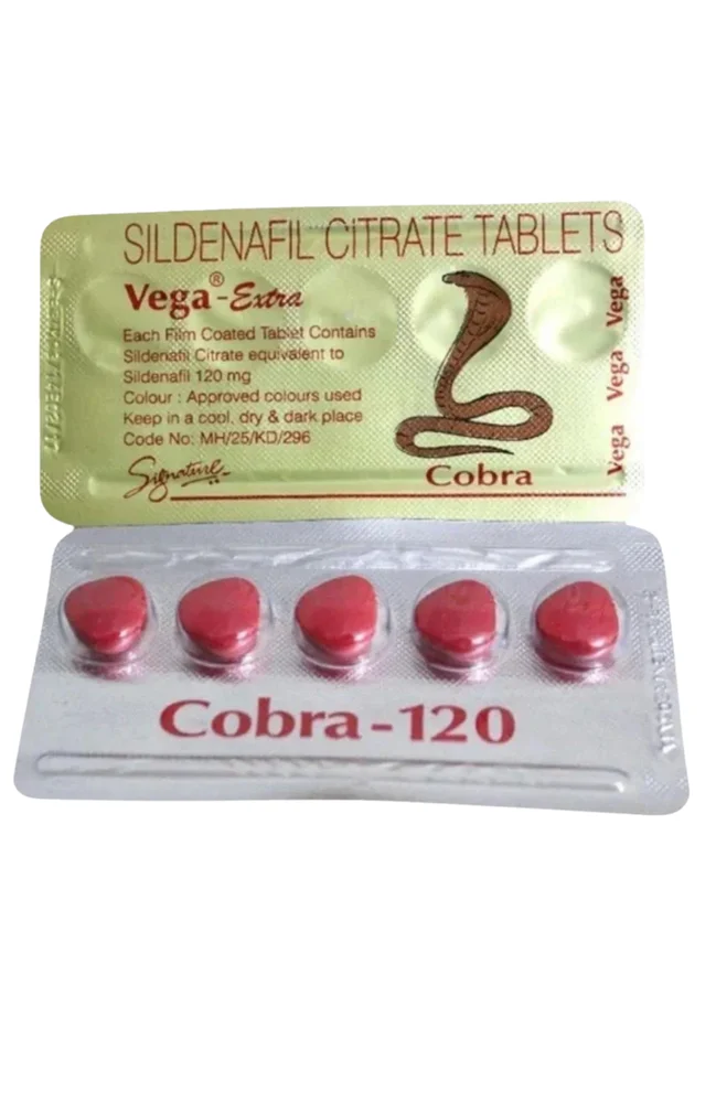 Vega Extra Cobra 120 Red Tablet — Sildenafil Citrate 120 mg