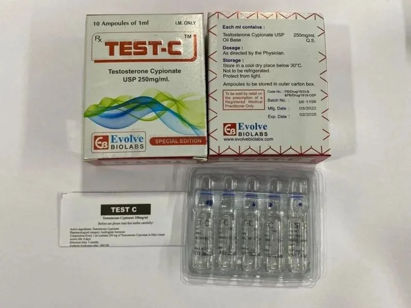 Test-C (Ampoules) – Testosterone Cypionate 250mg/ml — Testosterone Cypionate 250mg/ml view 2